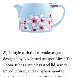 Alfred ceramic and stainless steel teapot